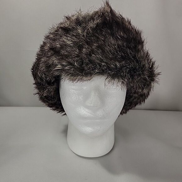 Earth Ragz Trapper Hat Brown Patchwork Faux Fur Ear Flaps Hunting Aviator Winter - Picture 10 of 12